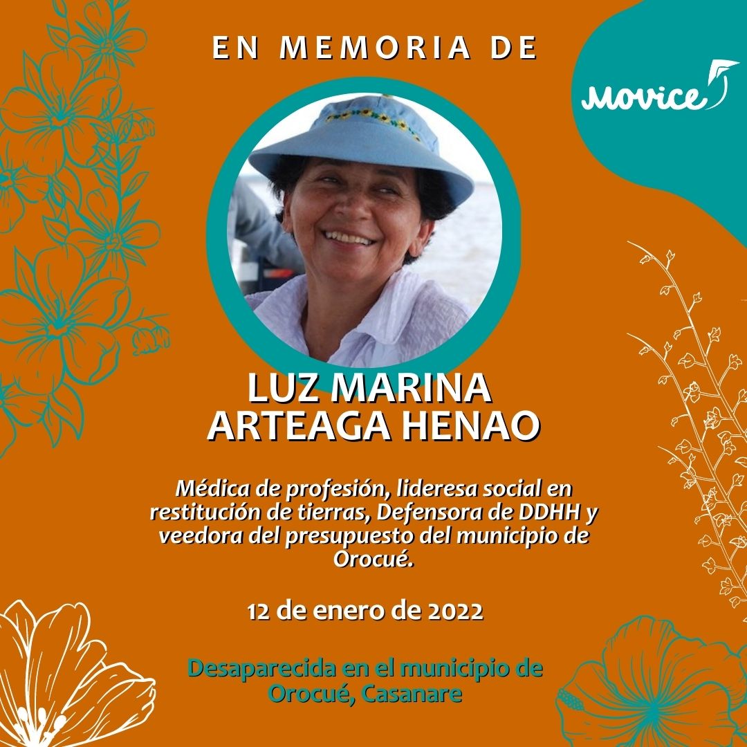 Luz Marina Arteaga Henao – Lideresa en el municipio de Orocué, Casanare